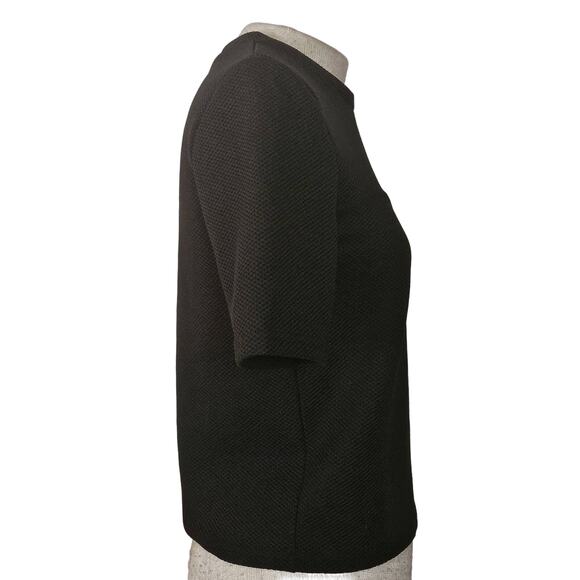 Black Short Sleeve Fitted Crop Top Size Medium - Picture 5 of 5
